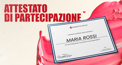 Certificato di partecipazione per corso make-up di Benedetta Riccio